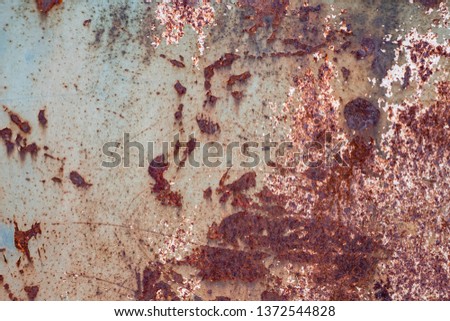 Close up rust on surface of the old iron, Rusty metal sheet for abstract art background