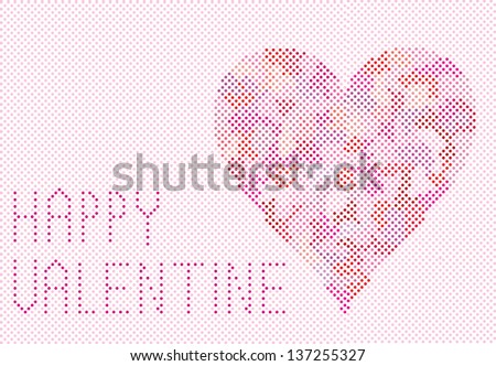 happy valentine card design, modern vector concept in pink