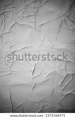 Crumpled creased posters grunge paper textures.
 