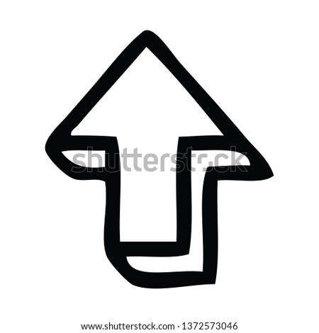 line drawing cartoon of a directional arrow
