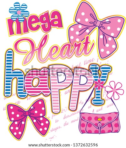 Mega Heart Happy bow, flower and purse design