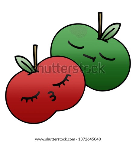 gradient shaded cartoon of a juicy apple