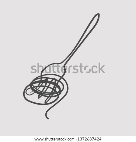one line sketch of spaghetti