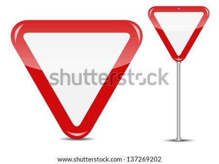  Blank Traffic Sign isolated on white background