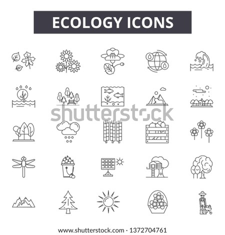 Ecology line icons, signs, vector set, outline illustration concept 