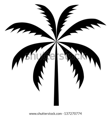 silhouette of palm trees.  illustration.