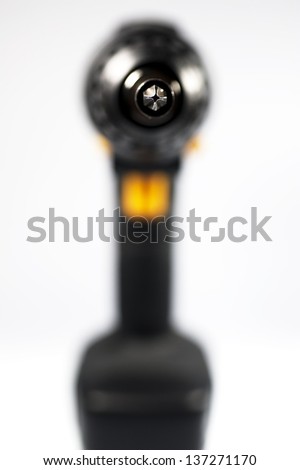 Close up of cordless screwdriver, shallow depth of field