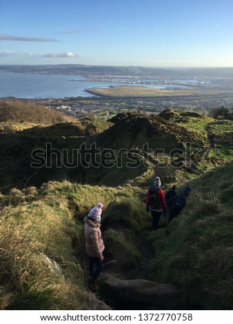Trekking trail of Cave Hill Country Park, Belfast, Northern Ireland, UK.