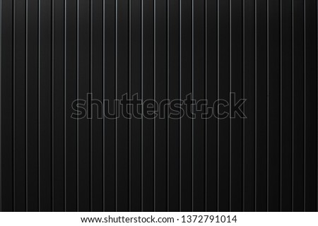 Black metal plate wall, Seamless surface of galvanized steel. Industrial building wall made of corrugated metal sheet, flat background photo texture