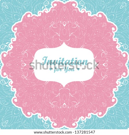 Hand Drawn Lace Oriental Floral Bright Pattern