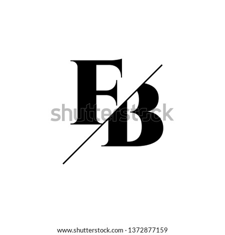 Initial Letter FB Monogram Sliced. Logo template isolated on white background