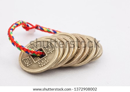Korean traditional coin, yeopjeon money Royalty-Free Stock Photo #1372908002