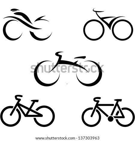 stylized bicycle, vector illustration 