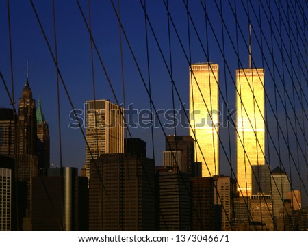 Lower Manhattan with World Trade Center Buildings, New York, USA