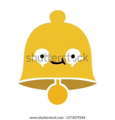 flat color retro cartoon of a bell