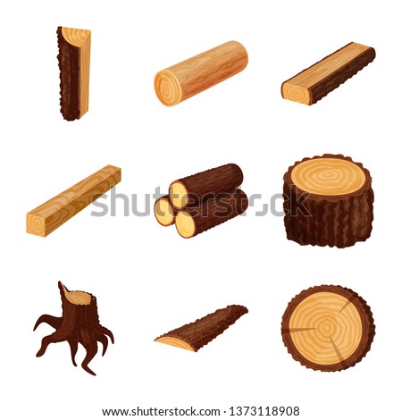 Vector illustration of signboard  and wood symbol. Set of signboard  and wooden vector icon for stock.