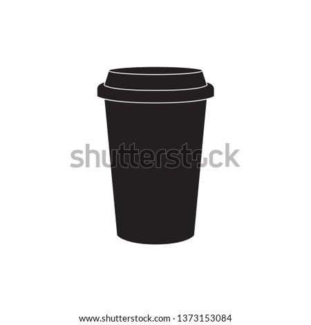 Vector Illustration Simple Coffee cup - Solid Design - Vector