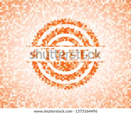 Tree orange mosaic emblem