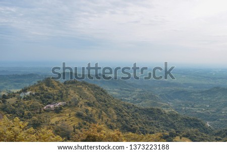 Alpine landscape indian mountain cloudy sky rare view 