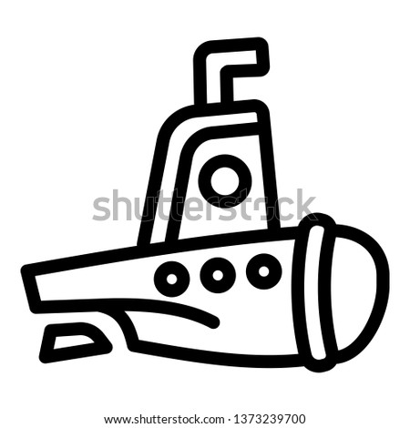 Submarine icon. Outline submarine vector icon for web design isolated on white background