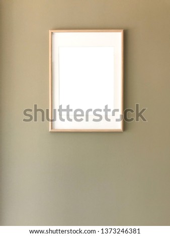 Clipping path of Cream colored walls and white wood frame