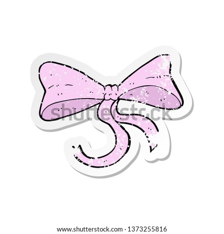 retro distressed sticker of a cartoon bow