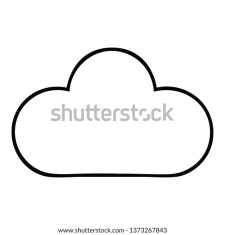 line drawing cartoon of a storm cloud