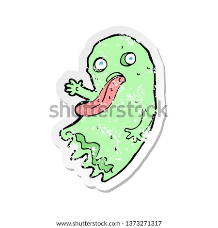 retro distressed sticker of a gross cartoon ghost