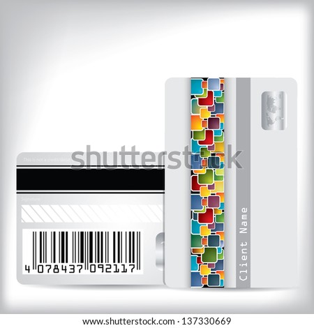 Multicolor dotted loyalty card design front and back