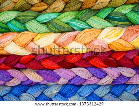 Cotton colored embroidery threads