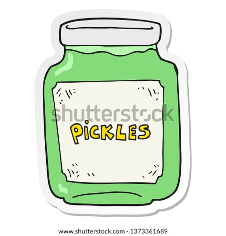 sticker of a cartoon pickle jar
