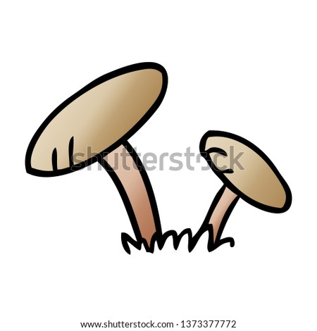 hand drawn gradient cartoon doodle of some mushrooms