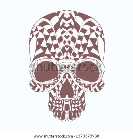 skull art zentangle