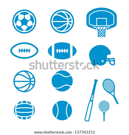 Vector icons Sports Equipment and Balls