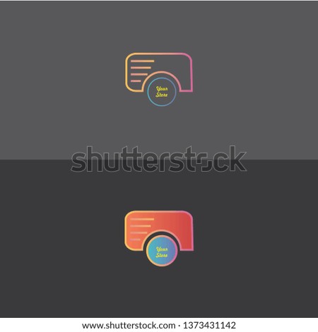 logo design in the form of a camera or a wheel, with the name of your shop right in the middle. full of colors and gradient effects.