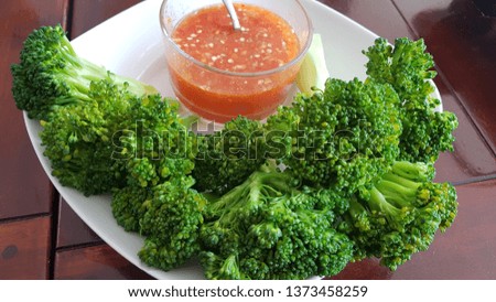 Spicy Sauce with Broccoli vegetables 