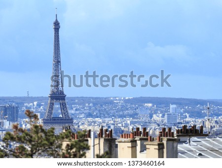 Scenic rooftop view of Paris, France. Paris Skyline with Eiffel Tower