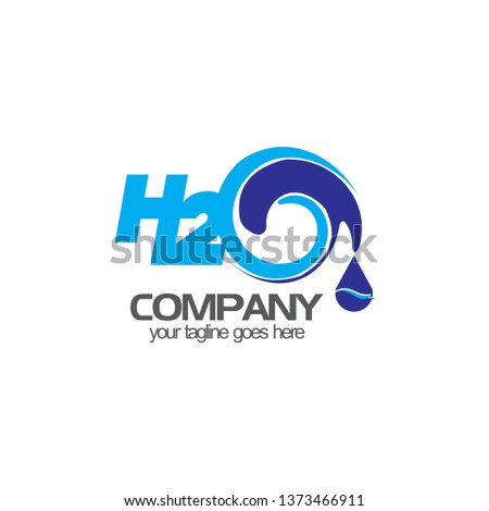 H2O logo design Royalty-Free Stock Photo #1373466911