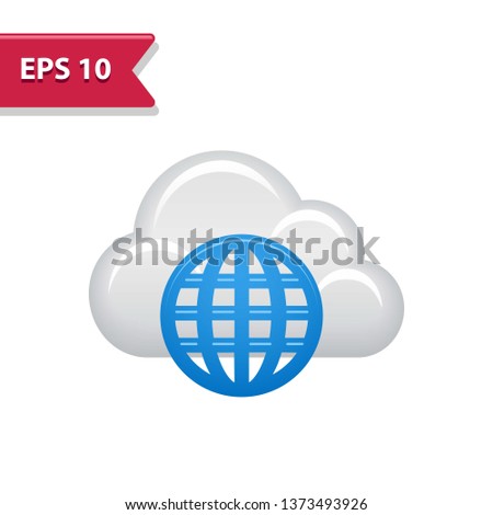 Cloud Computing Icon. Professional, pixel-aligned icon in realistic colors.