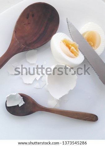 tasty boiled chicken eggs on a white background