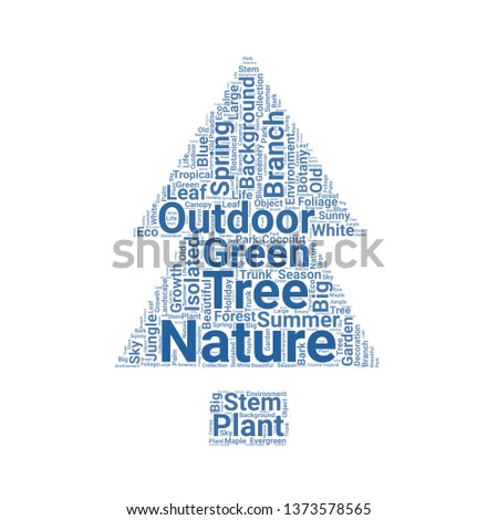 tree word cloud. tag cloud about tree