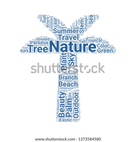 palm tree word cloud. tag cloud about palm tree