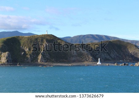Two lighthouses in one picture, New Zealand