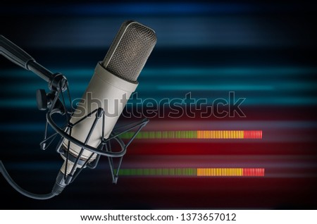 Background with professional microphone