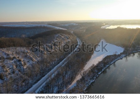 Aerial Picture of the Cliffs at Castlewood State Park in Missouri