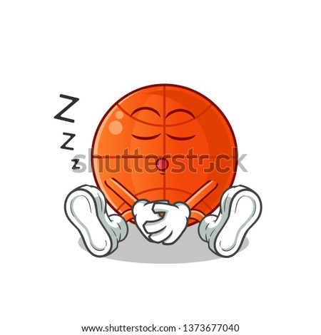 basketball sleep mascot vector cartoon illustration