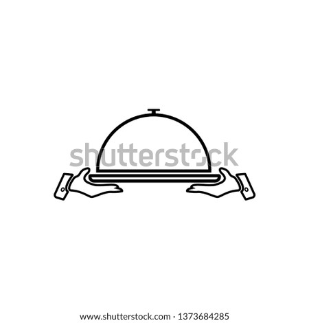Food Tray on the Hand / Waiters Serving Icon Vector