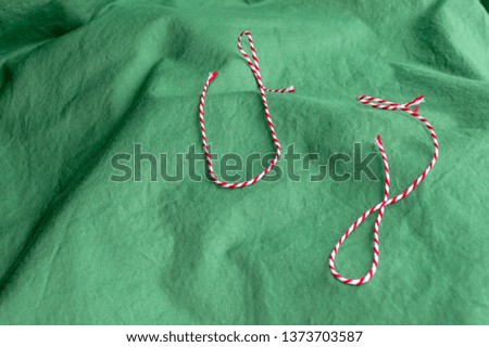 Red, white and green. Bright colors and twisted loops makes a nice eye appealing abstract.