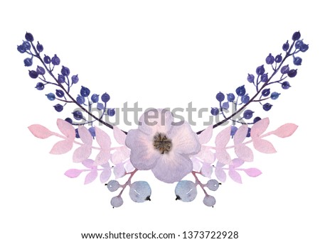 Watercolor Purple Flower Decoration