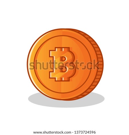 bitcoin logo vector cartoon illustration